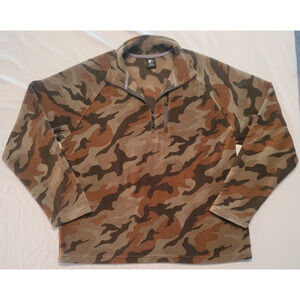 Starter Sweater Mens XL Multicolor Camouflage Fleece Quarter Zip Extra Large